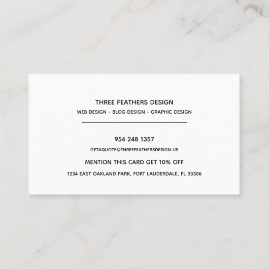 Het Visitekaartje van drie Waterverf Veer (Achterkant)