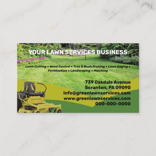 Het Visitekaartje van het Bedrijf van de Lawn Serv (Voorkant)