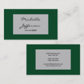 Het Visitekaartje van het Groene Gray Pattern van  (Voorkant / Achterkant)