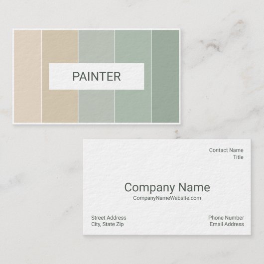 Het Visitekaartje van het Ontwerp van de Schilder (Voorkant / Achterkant)