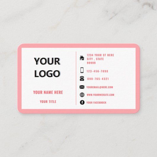 Het Visitekaartje van Info van de Tekst van de Log (Voorkant)