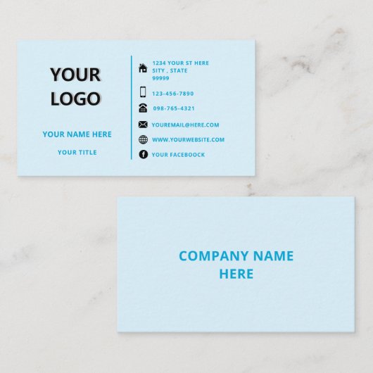 Het Visitekaartje van kleuren met de Info van het  (Voorkant / Achterkant)