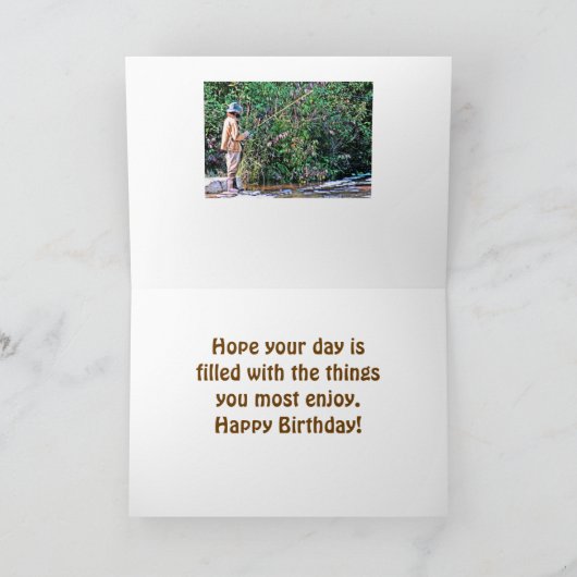 HET VISSEN EN/HAPPY BIRTHDAY/VISHERMAN OP RIVER BA KAART (Binnen)