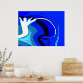 Het vissende Abstracte Poster van de Engel (Keuken)