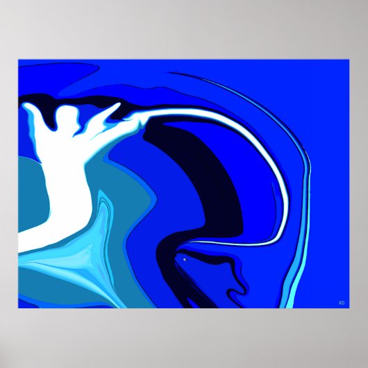 Het vissende Abstracte Poster van de Engel (Voorkant)