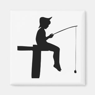 Het vissende Silhouet van de Jongen Magneet