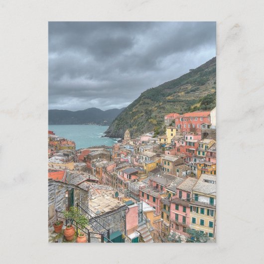 Het vissersdorp Vernazza, Cinque Terre, Ita Briefkaart (Voorkant)