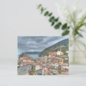 Het vissersdorp Vernazza, Cinque Terre, Ita Briefkaart (Staand voorkant)