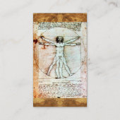 HET VITRUVIAANSE MAN Antiek Perkament Kraft Visitekaartje (Achterkant)