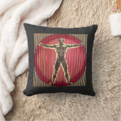 het Vitruviaanse Man in BAUHAUS optische illusie Kussen (Deken)