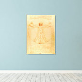 Het Vitruviaanse Man - Leonardo da Vinci Canvas Afdruk (Insitu (Houten vloer))