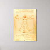 Het Vitruviaanse Man - Leonardo da Vinci Canvas Afdruk (Voorkant)