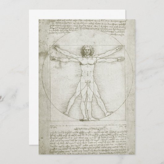 Het Vitruviaanse Man van Leonardo da Vinci (Voorkant / Achterkant)