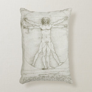 Het Vitruviaanse Man van Leonardo da Vinci Accent Kussen