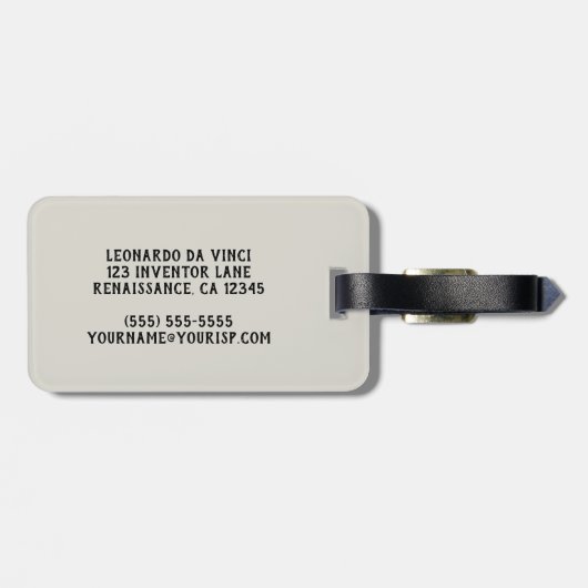 Het Vitruviaanse Man van Leonardo da Vinci Bagagelabel (Achterkant horizontaal)