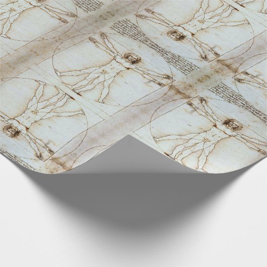 Het Vitruviaanse Man van Leonardo da Vinci Cadeaupapier (Hoek)