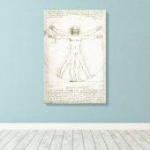 Het Vitruviaanse Man van Leonardo da Vinci Canvas Afdruk (Insitu (Houten vloer))
