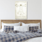 Het Vitruviaanse Man van Leonardo da Vinci Canvas Afdruk (Insitu (Slaapkamer))