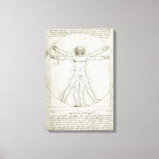 Het Vitruviaanse Man van Leonardo da Vinci Canvas Afdruk (Voorkant)