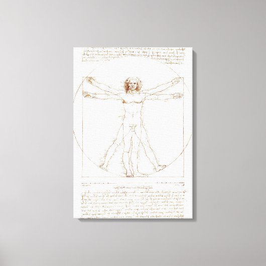 Het Vitruviaanse Man van Leonardo da Vinci (circa Canvas Afdruk (Voorkant)