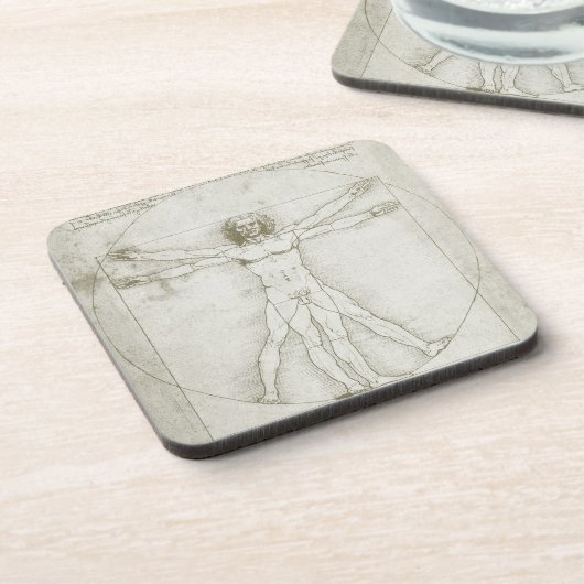 Het Vitruviaanse Man van Leonardo da Vinci Drankjes Onderzetter (Linkerzijde)
