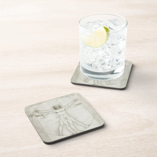 Het Vitruviaanse Man van Leonardo da Vinci Drankjes Onderzetter (Rechterzijde)