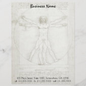 Het Vitruviaanse Man van Leonardo da Vinci Gepersonaliseerd Briefhoofd (Voorkant)