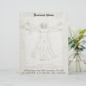 Het Vitruviaanse Man van Leonardo da Vinci Gepersonaliseerd Briefhoofd (Staand voorkant)