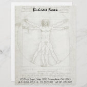 Het Vitruviaanse Man van Leonardo da Vinci Gepersonaliseerd Briefhoofd (Voorkant / Achterkant)