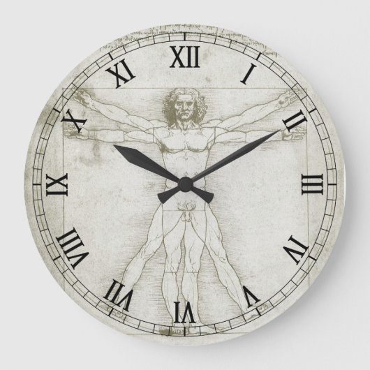 Het Vitruviaanse Man van Leonardo da Vinci Grote Klok (Voorkant)