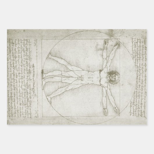 Het Vitruviaanse Man van Leonardo da Vinci Inpakpapier Vel (Voorkant)