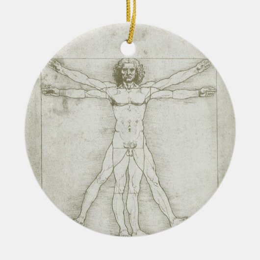Het Vitruviaanse Man van Leonardo da Vinci Keramisch Ornament (Voorkant)