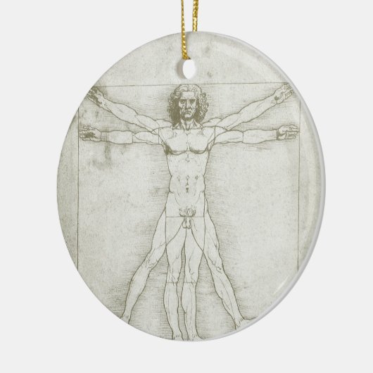 Het Vitruviaanse Man van Leonardo da Vinci Keramisch Ornament (Links)