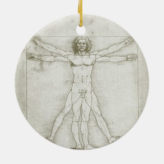 Het Vitruviaanse Man van Leonardo da Vinci Keramisch Ornament (Achterkant)