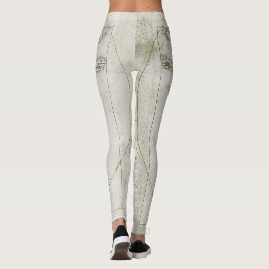 Het Vitruviaanse Man van Leonardo da Vinci Leggings (Achterkant)
