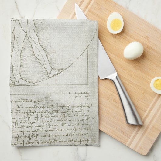 Het Vitruviaanse Man van Leonardo da Vinci Theedoek (Quarter Fold)