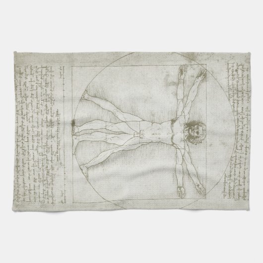 Het Vitruviaanse Man van Leonardo da Vinci Theedoek (Horizontaal)