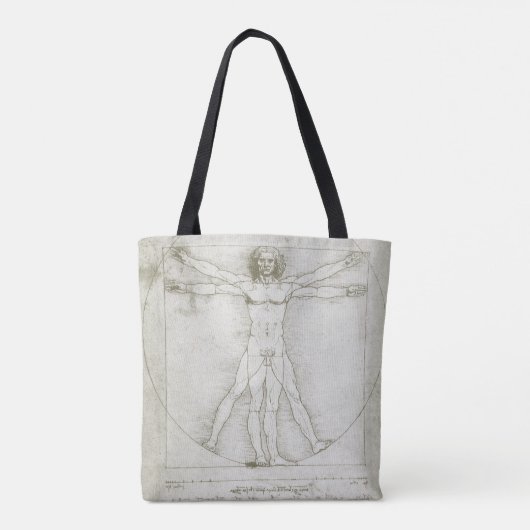 Het Vitruviaanse Man van Leonardo da Vinci Tote Bag (Achterkant)