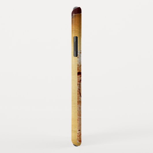 Het VITRUVIAN MAN Parchment Red Ruby Monogram Case-Mate iPhone Case (Achterkant/rechts)