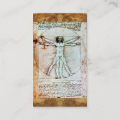 HET VITRUVIAN MAN, zilver platina metallic Visitekaartje (Achterkant)