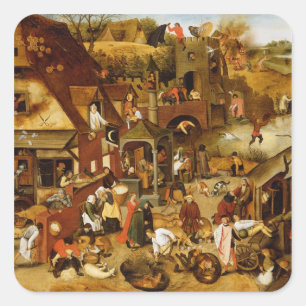 Het Vlaamse Proverbs Vierkante Sticker