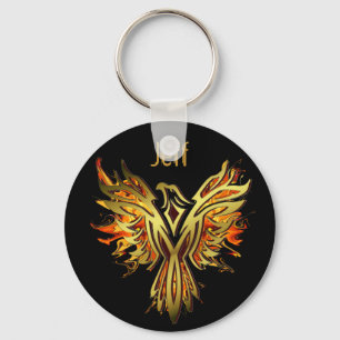 Het vlammen Phoenix Sleutelhanger
