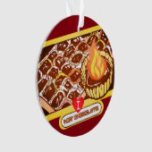 Het vlammende hete ornament van chocolade bon bons (voorkant)
