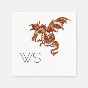 Het vlammende Monogram van de Draak Servet
