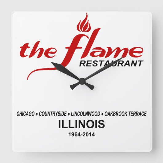 Het Vlamrestaurant Illinois Vierkante Klok (Voorkant)