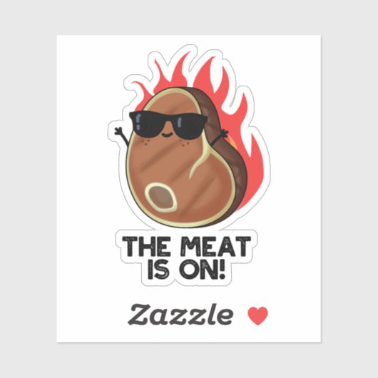 Het vlees is afkomstig van grappig voedsel... sticker (Vel)