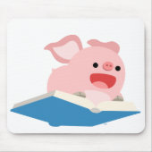 Het vliegboek en de Cartoon Pig Mousepad Muismat (Voorkant)