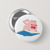 Het vliegboekje en de Button van de Cartoon Varken (Voorkant /achterkant)