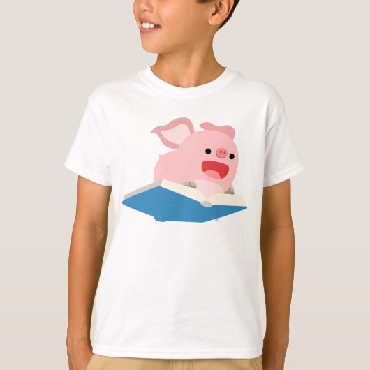 Het vliegboekje en de Cartoon pigkinderen T-shirt (Voorkant)