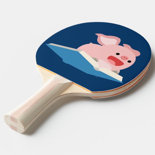 Het vliegboekje en de Cartoon pingpongpeddel Tafeltennisbatje (Voorkant Gekanteld)